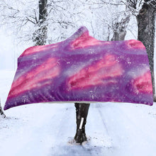 Load image into Gallery viewer, Animal Ancestors 7 Aurora Gases Pink and Purple Hooded Blanket
