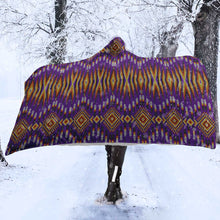 Load image into Gallery viewer, Fire Feather Purple Hooded Blanket
