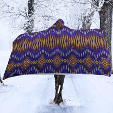 Load image into Gallery viewer, Fire Feather Blue Hooded Blanket

