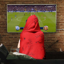 Load image into Gallery viewer, Ledger Dabbles Red Hooded Blanket
