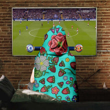 Load image into Gallery viewer, Berry Pop Turquoise Hooded Blanket
