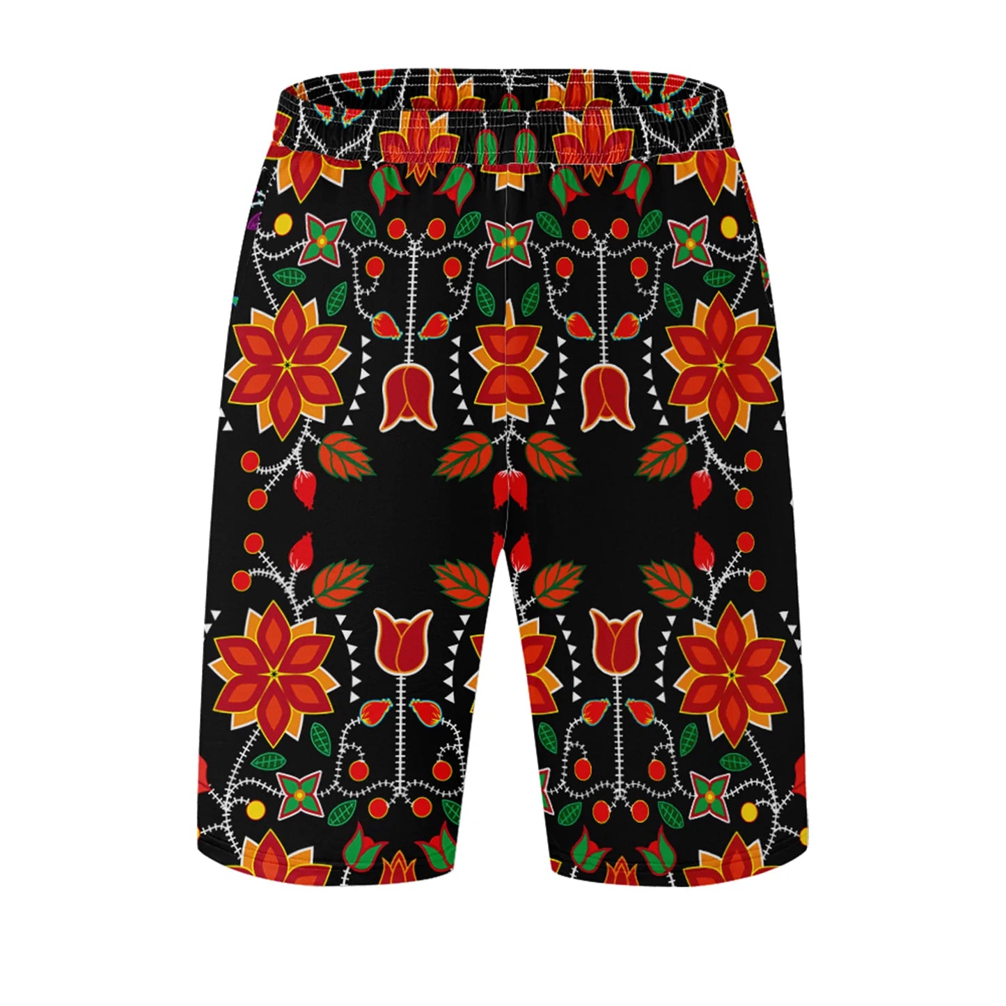 Floral Beadwork Athletic Shorts