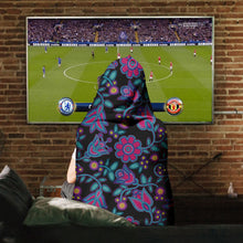 Load image into Gallery viewer, Beaded Nouveau Coal Hooded Blanket
