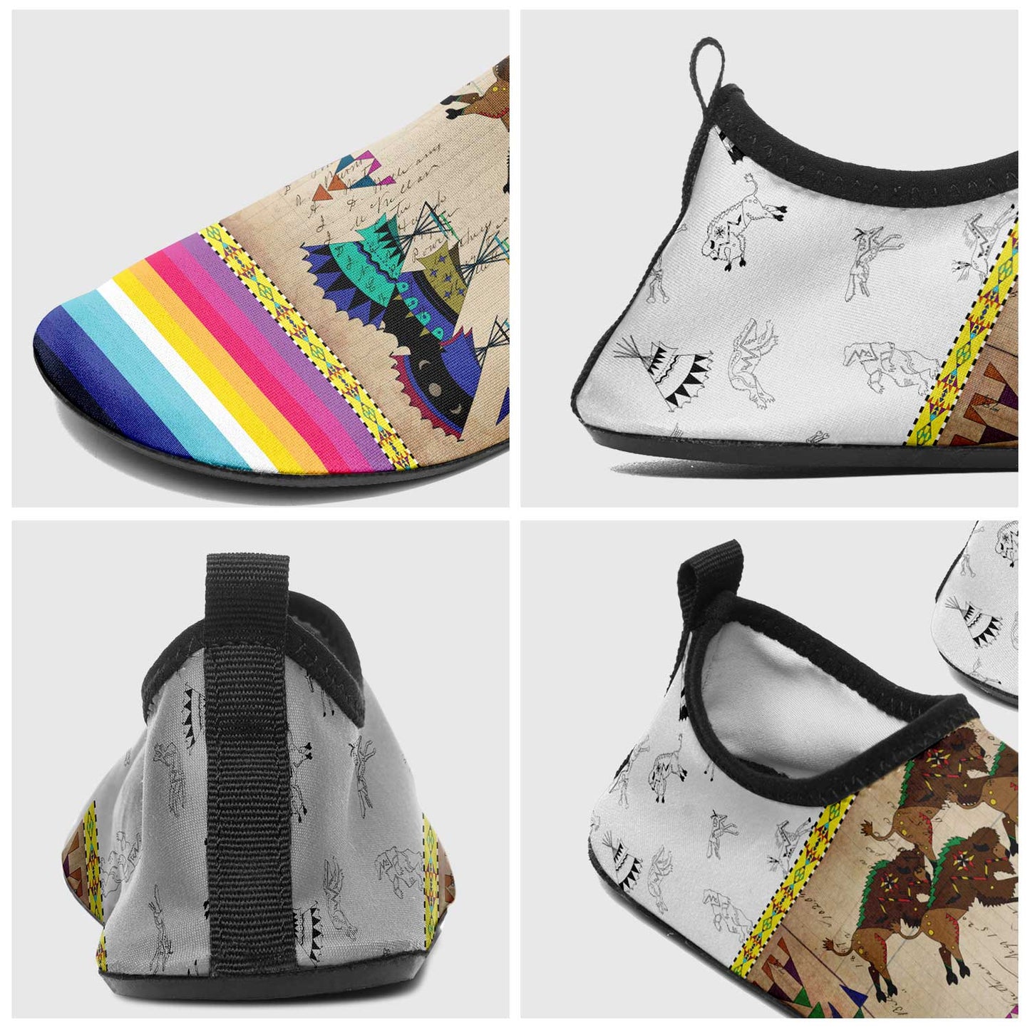 Buffalos Running White Clay Kid's Sockamoccs