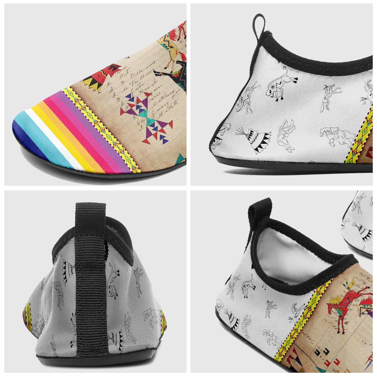 Horses Running White Clay Kid's Sockamoccs