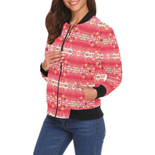 Load image into Gallery viewer, Red Pink Star Bomber Jacket for Women

