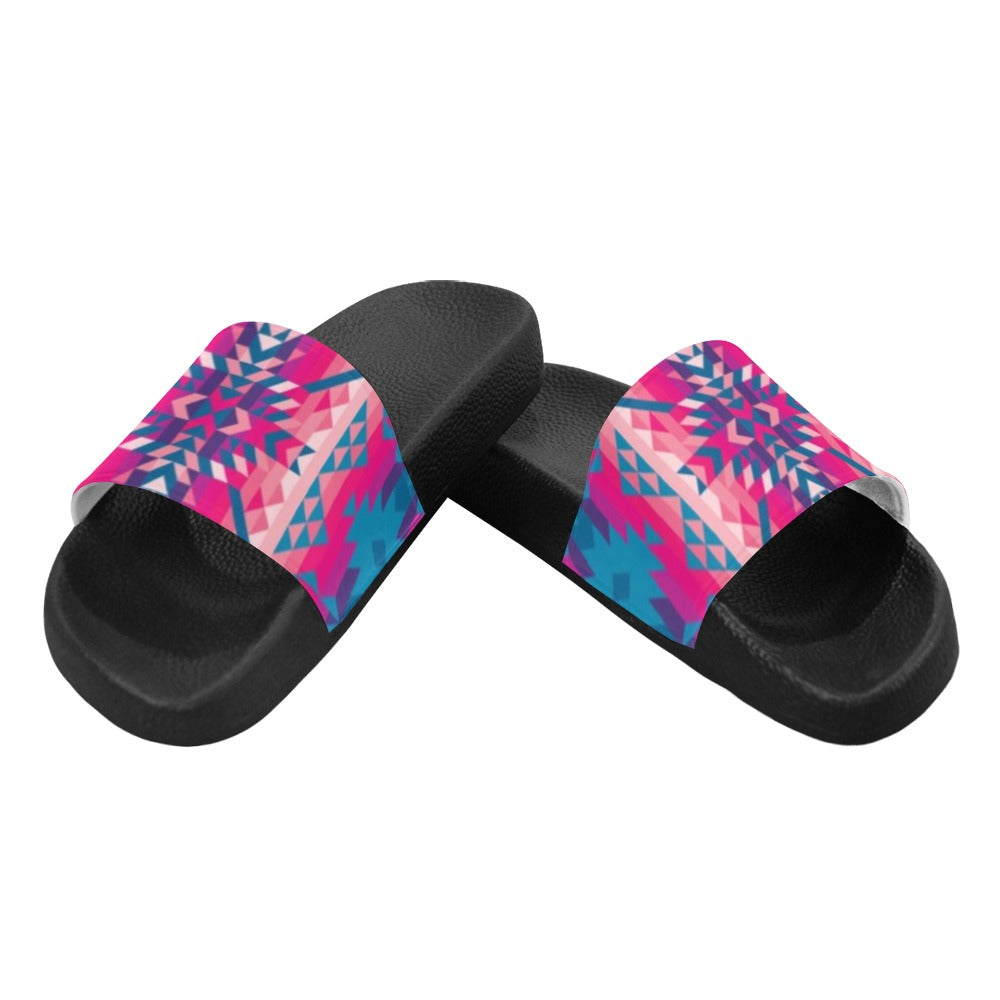 Desert Geo Blue Women's Slide Sandals