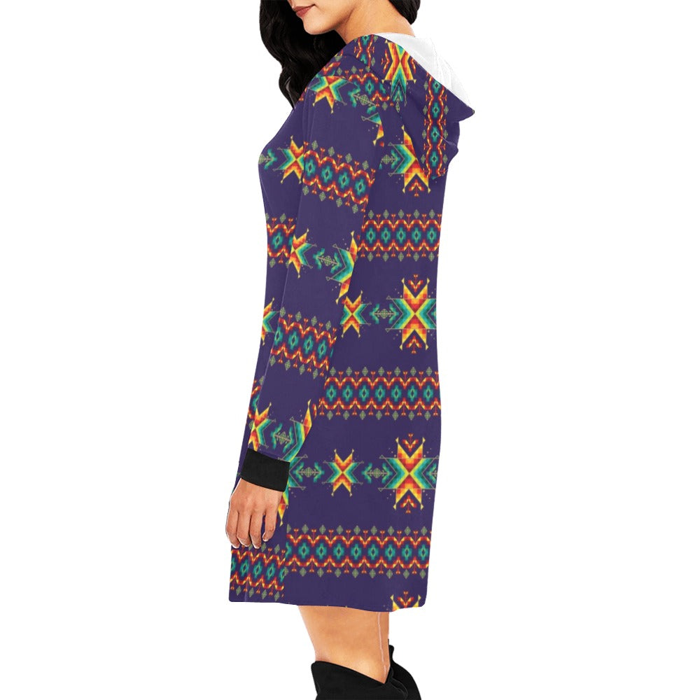 Dreams of Ancestors Indigo Hoodie Dress