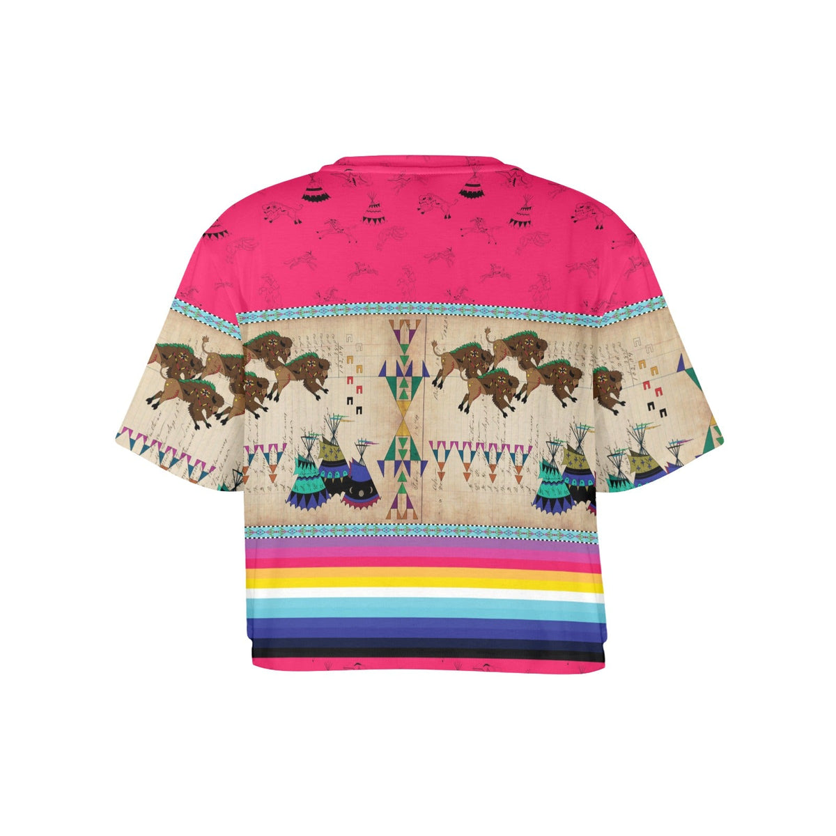 Buffalos Running Berry Crop Top