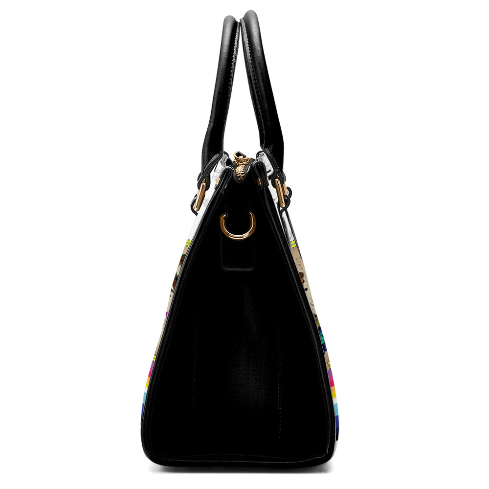 Buffalos Running White Clay Convertible Handbag