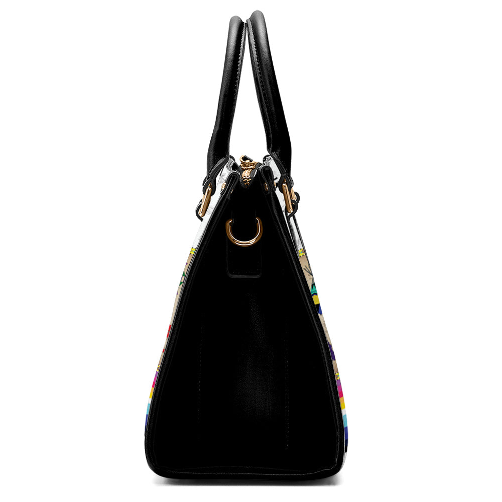 Bear Ledger White Clay Convertible Handbag