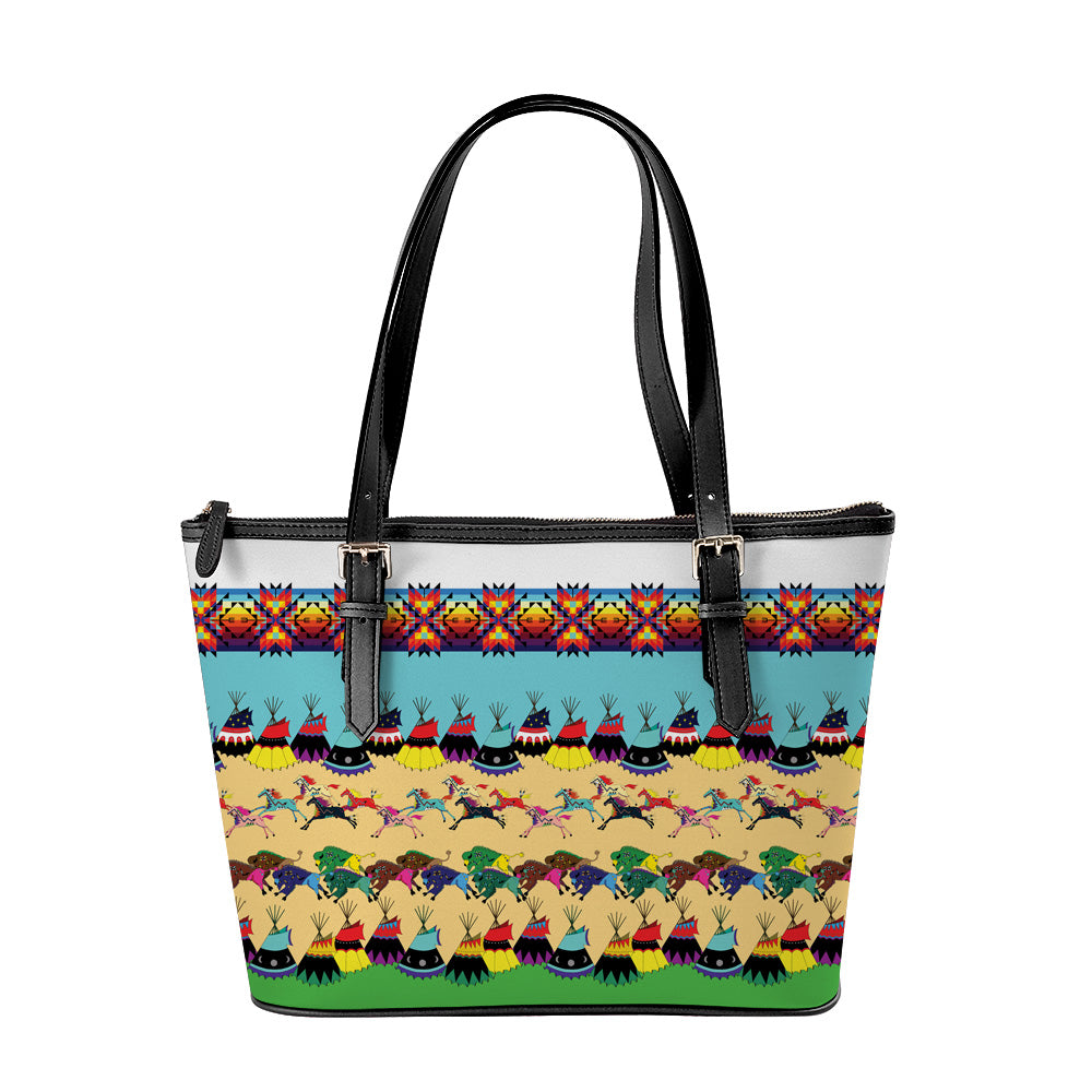 Horses and Buffalo Ledger White Tote – Tote Bag by 49 Dzine