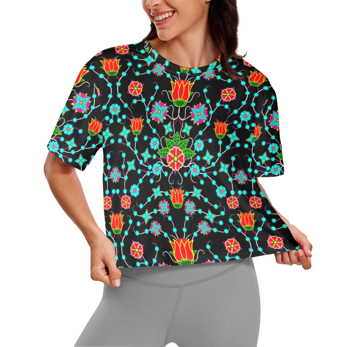 Floral Damask Upgrade Crop Top by 49 Dzine