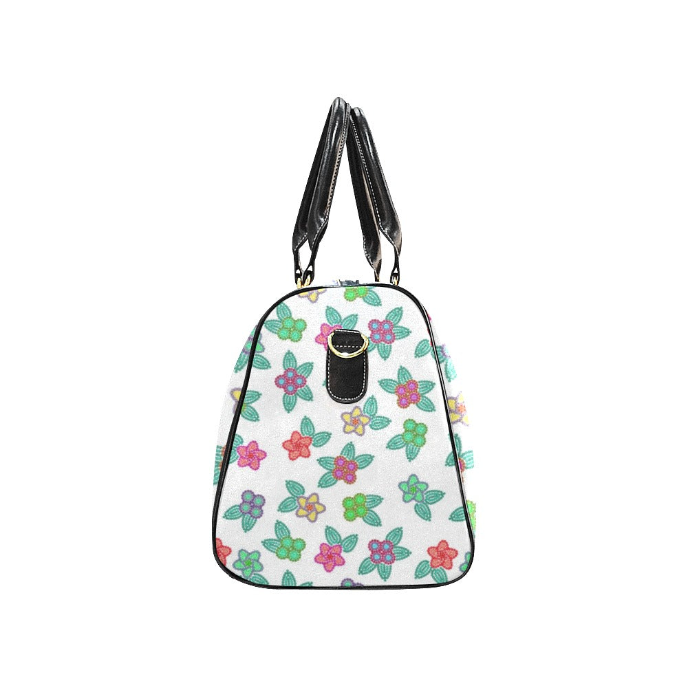 Berry Flowers White New Waterproof Travel Bag/Small