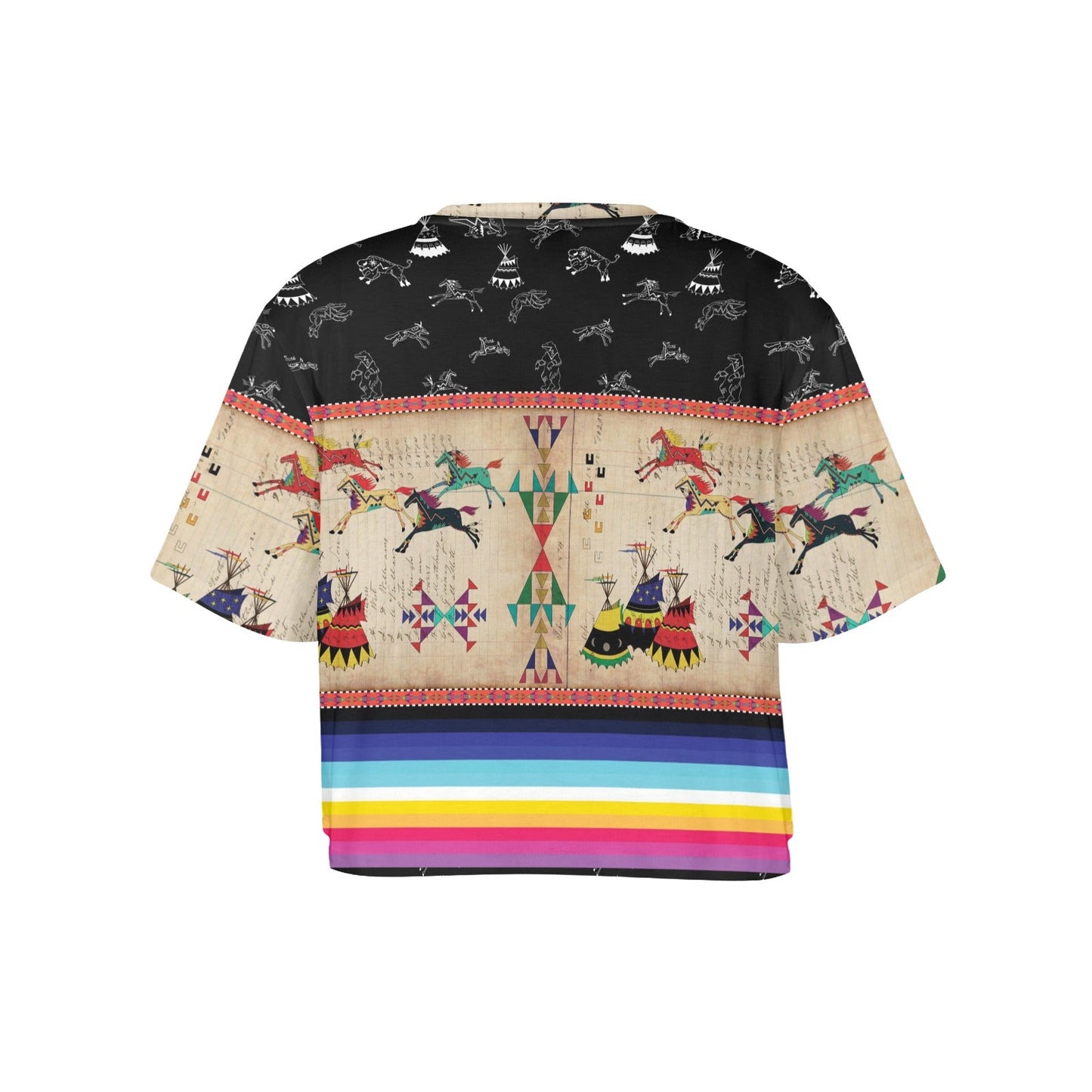 Horses Running Black Sky Crop Top