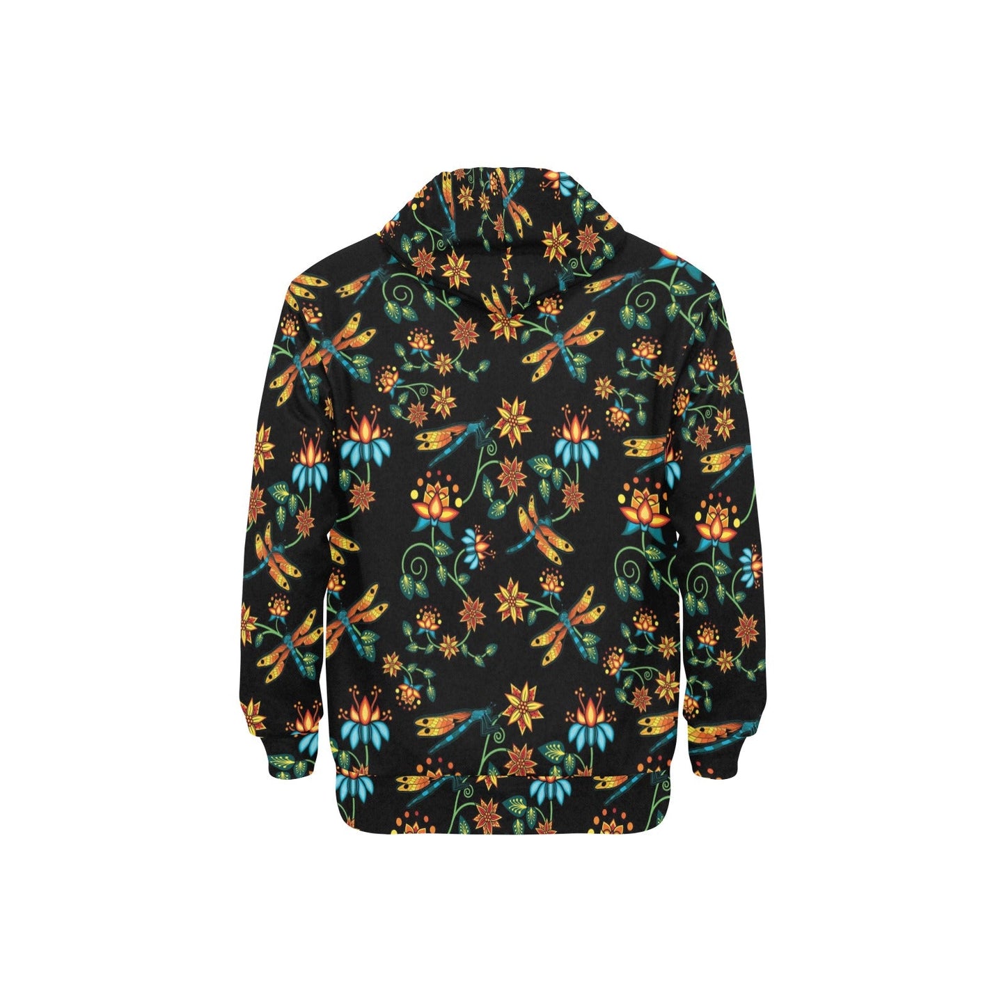 Dragon Lily Noir Men's Long Sleeve Fleece Hoodie