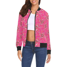 Load image into Gallery viewer, Willow Bee Bubblegum Bomber Jacket for Women
