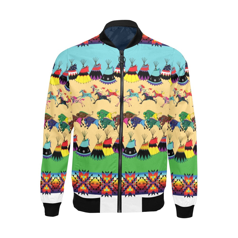 Horses and Buffalo Ledger Bomber Jacket
