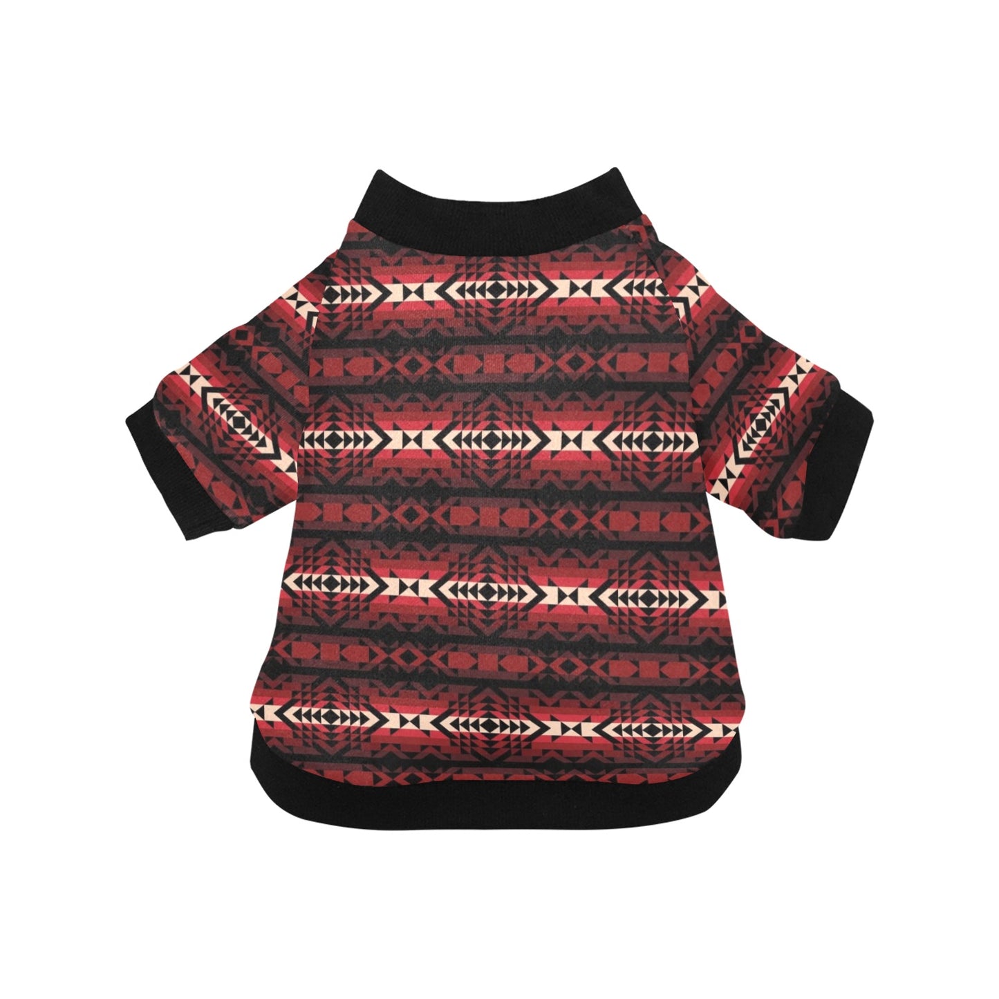 Black Rose Pet Dog Round Neck Shirt