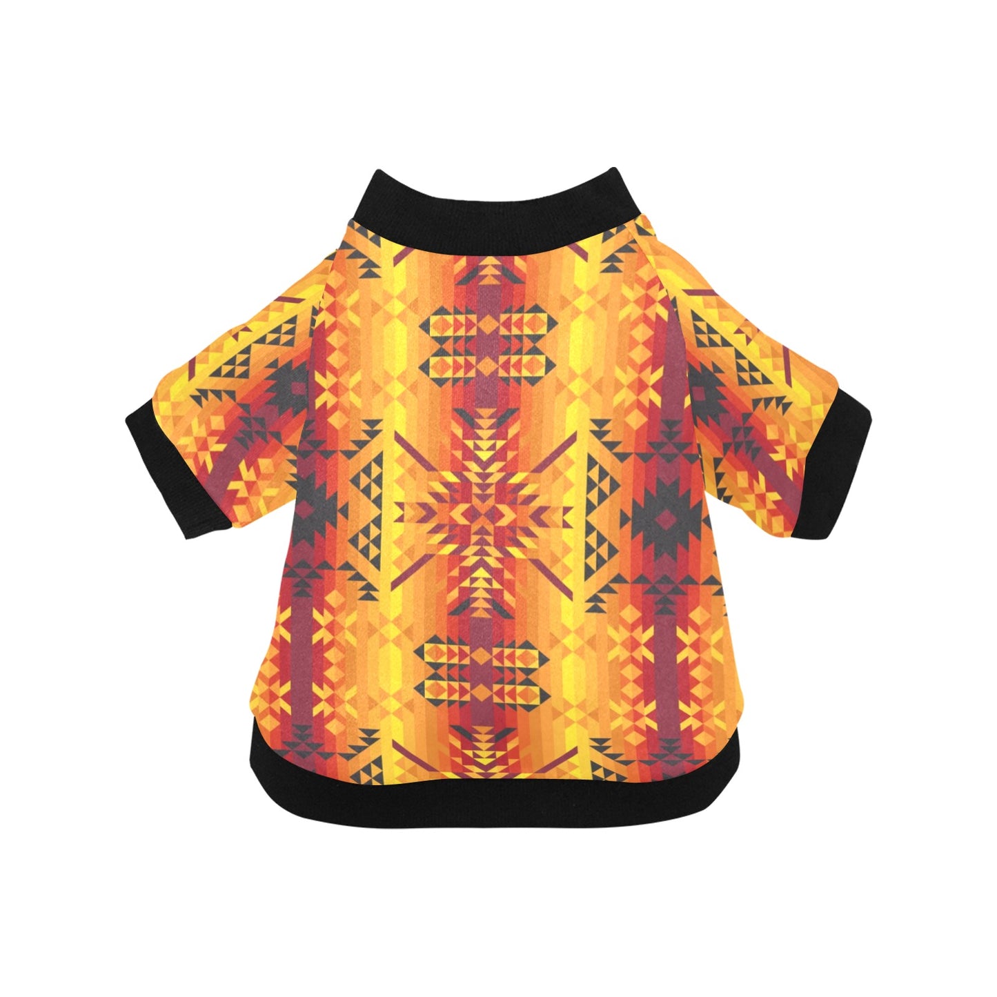 Desert Geo Yellow Red Pet Dog Round Neck Shirt
