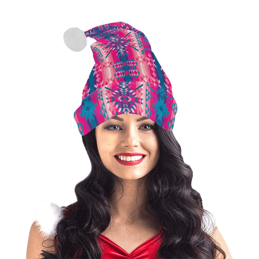 Desert Geo Blue Santa Hat