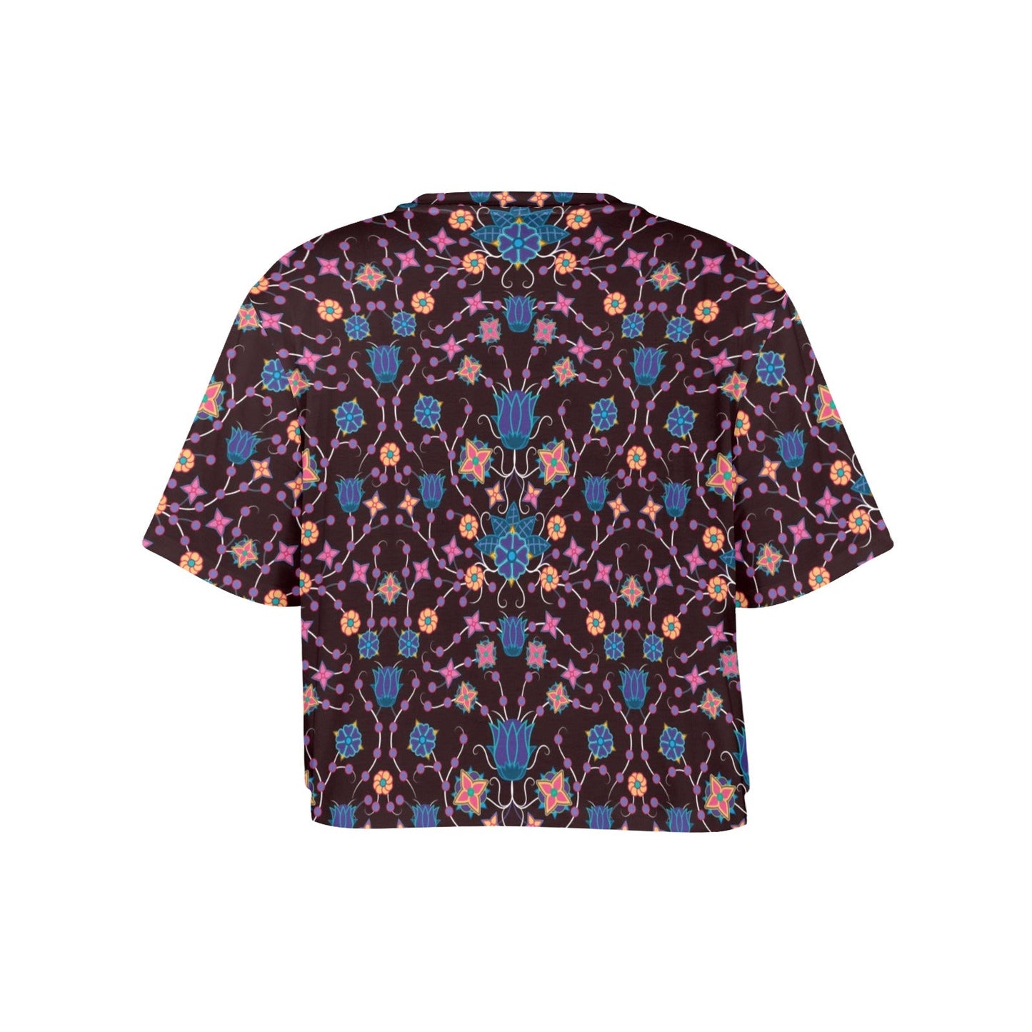 Floral Damask Purple Crop Top