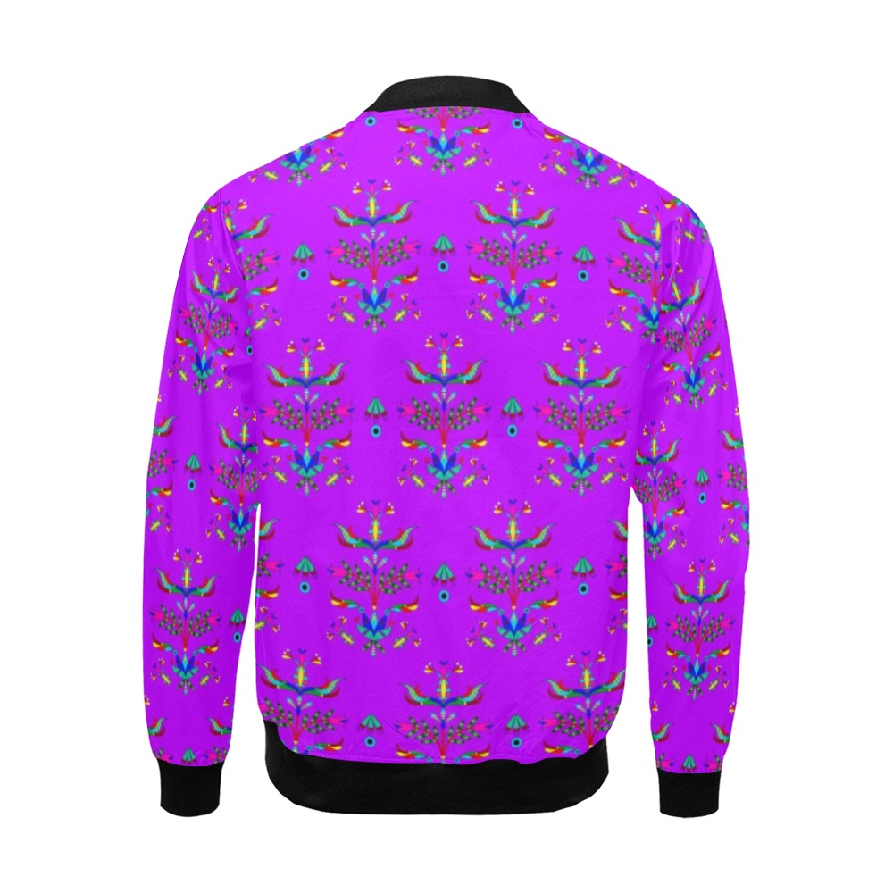 Dakota Damask Purple Bomber Jacket for Men