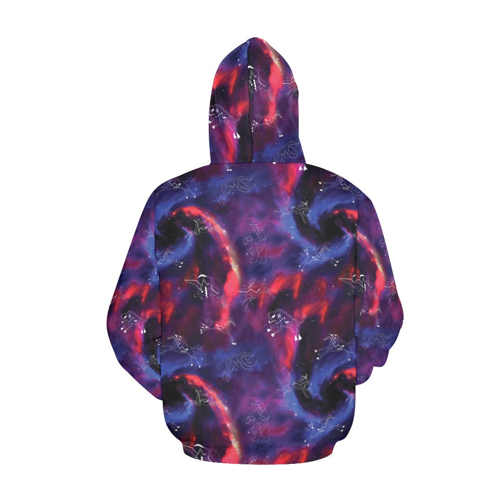Animal Ancestors 3 Blue Pink Swirl Hoodie for Women