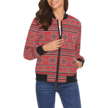 Load image into Gallery viewer, Evening Feather Wheel Blush Bomber Jacket for Women
