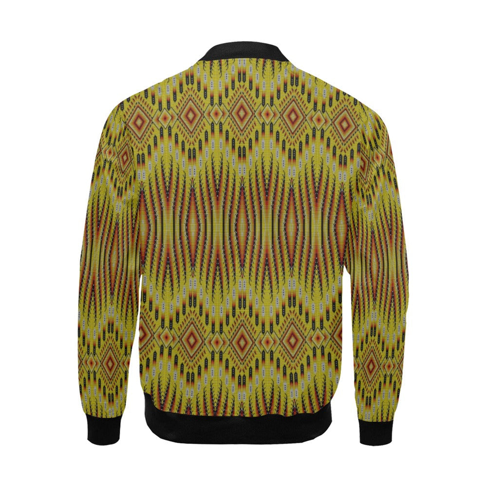 Fire Feather Yellow Bomber Jacket for Men