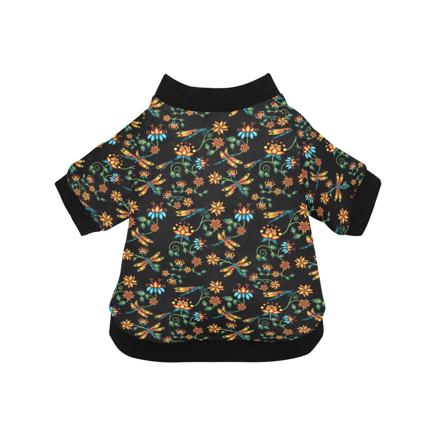 Dragon Lily Noir Pet Dog Round Neck Shirt