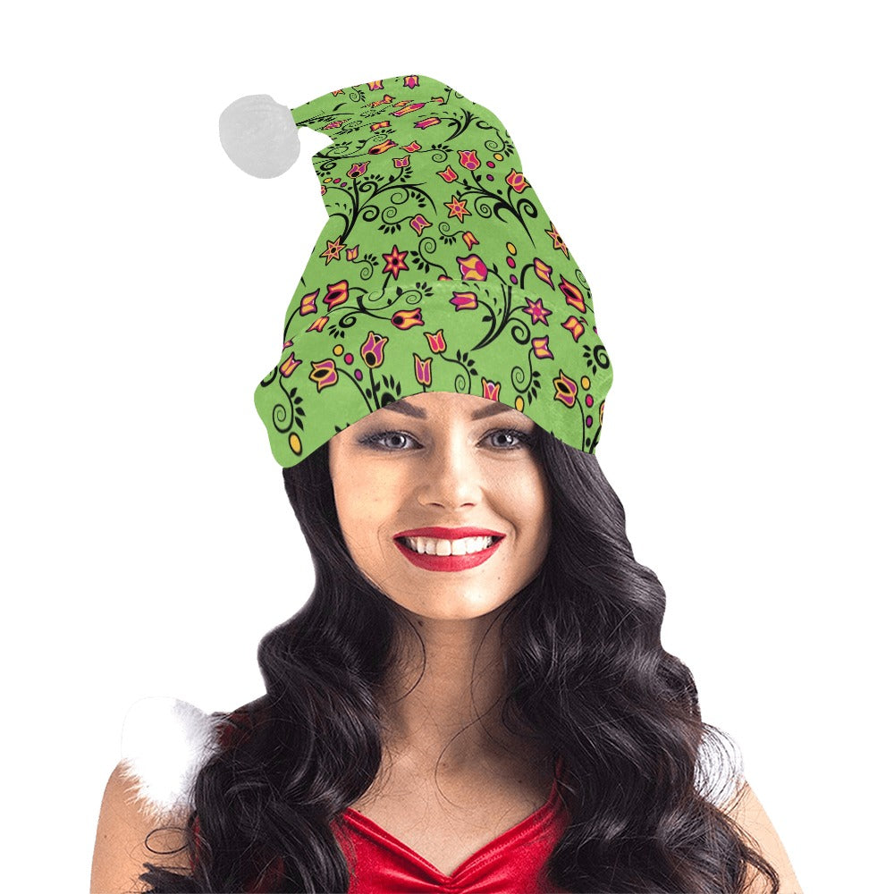 LightGreen Yellow Star Santa Hat