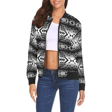 Load image into Gallery viewer, Black Rose Shadow Bomber Jacket for Women
