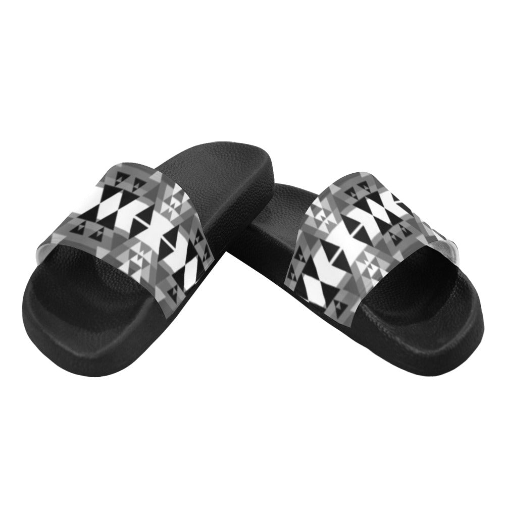 Writing on Stone Black and White Men's Slide Sandals