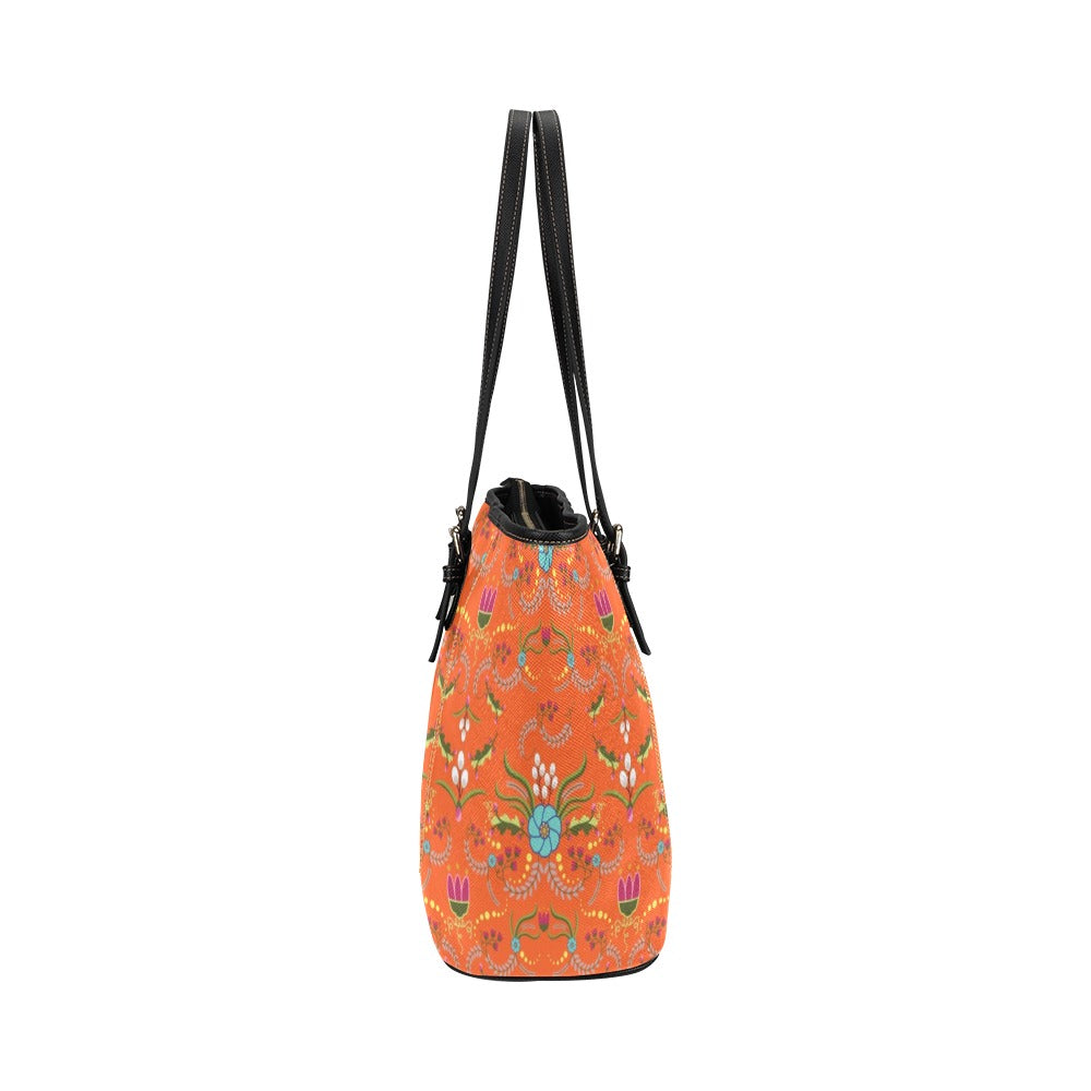 First Bloom Carrots Leather Tote Bag