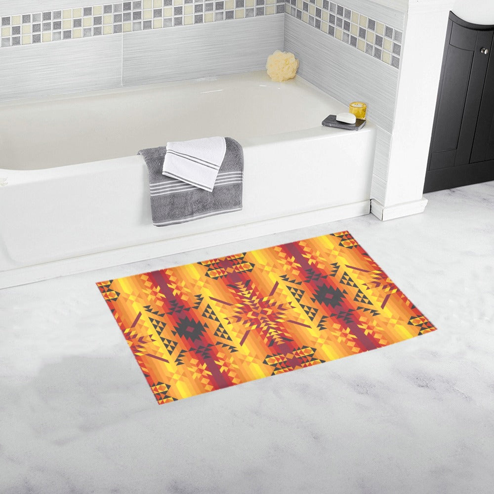 Desert Geo Yellow Red Bath Rug 16''x 28''