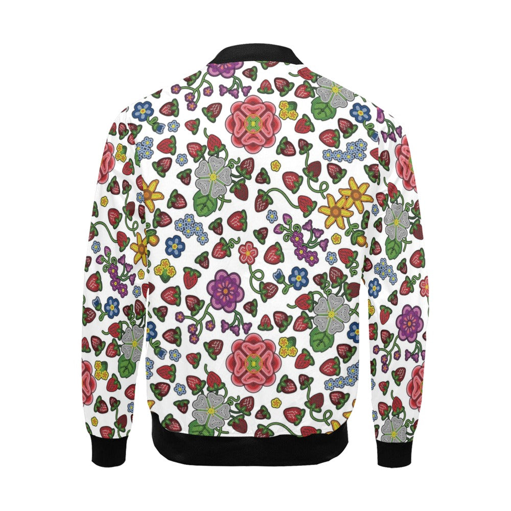 Berry Pop White Bomber Jacket for Men