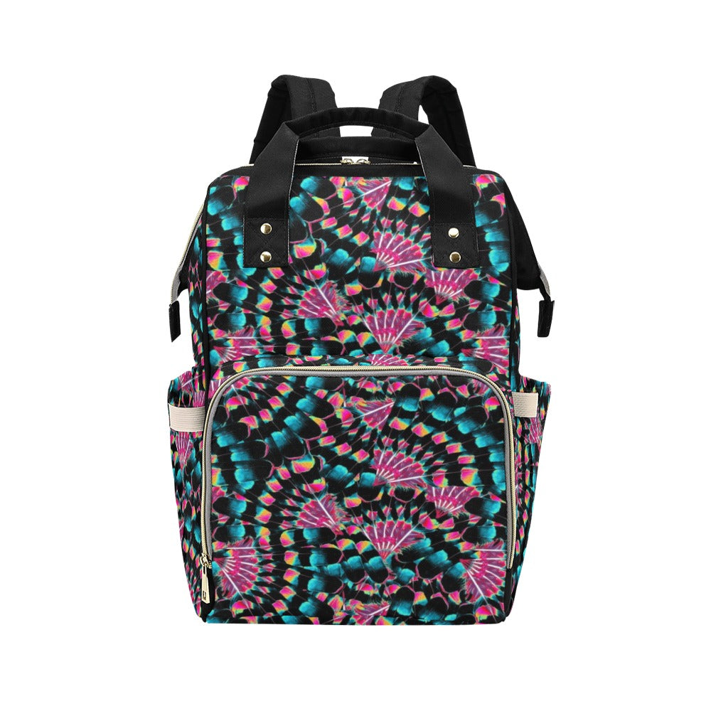 Hawk Feathers Heat Map Diaper Bag by 49 Dzine