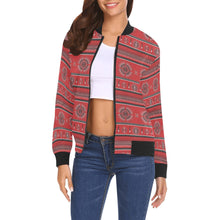Load image into Gallery viewer, Evening Feather Wheel Blush Bomber Jacket for Women
