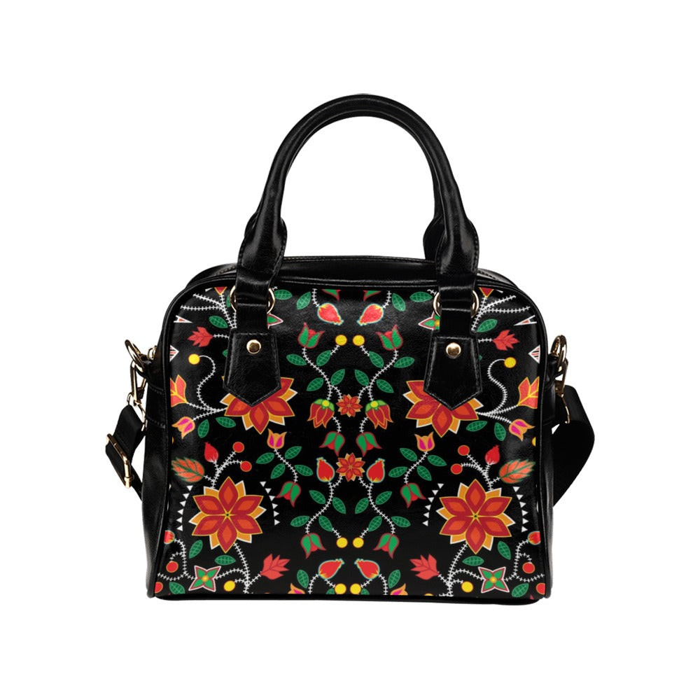 Floral Beadwork Six Bands Shoulder Handbag