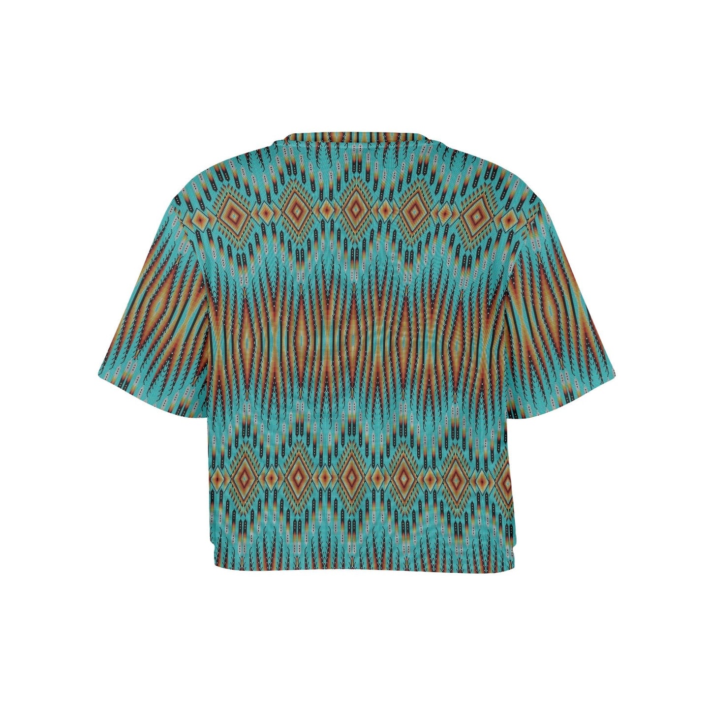 Fire Feather Turquoise Crop Top