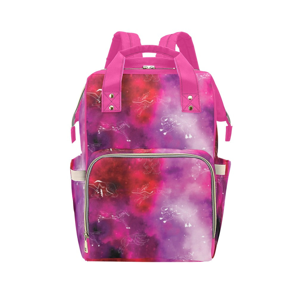 Animal Ancestors Gaseous Clouds Pink and Red Diaper Bag by 49 Dzine