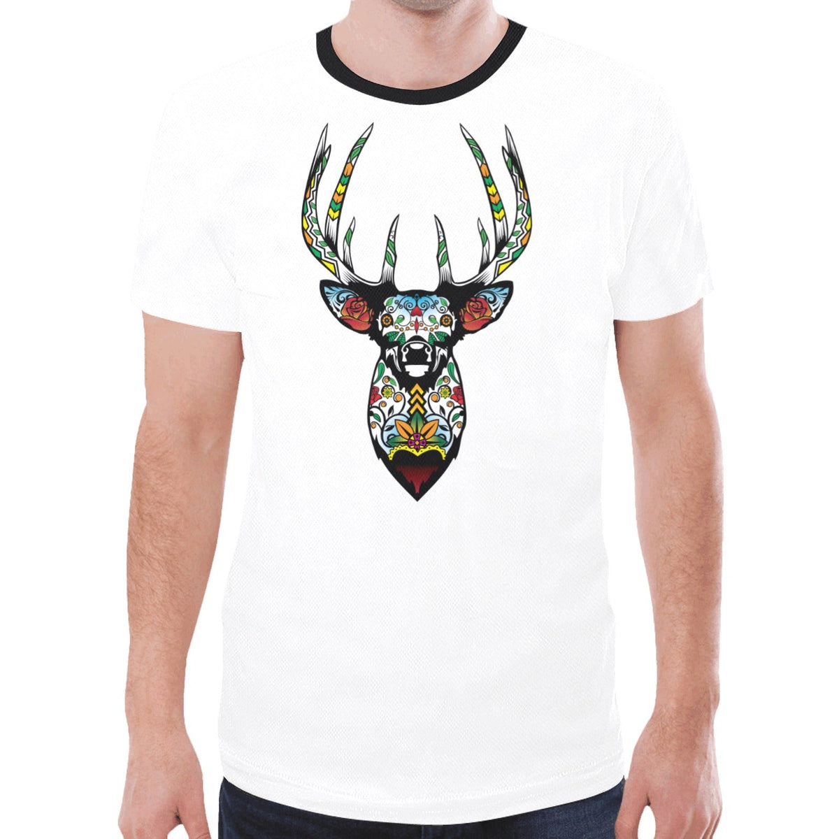 Elk Spirit Guide White T-Shirt by 49 Dzine