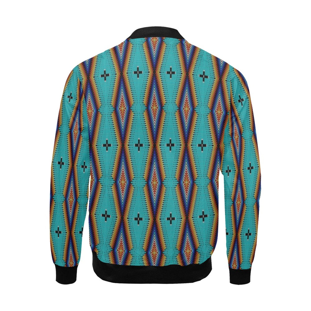 Diamond in the Bluff Turquoise Bomber Jacket for Men