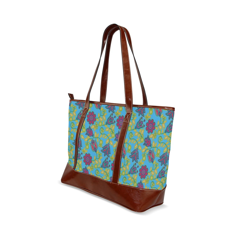 Beaded Nouveau Lime Tote Handbag