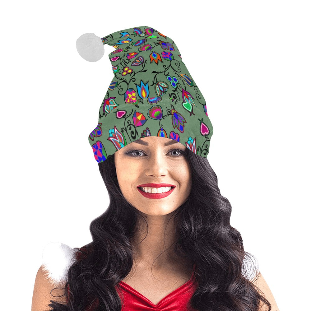 Indigenous Paisley Dark Sea Santa Hat
