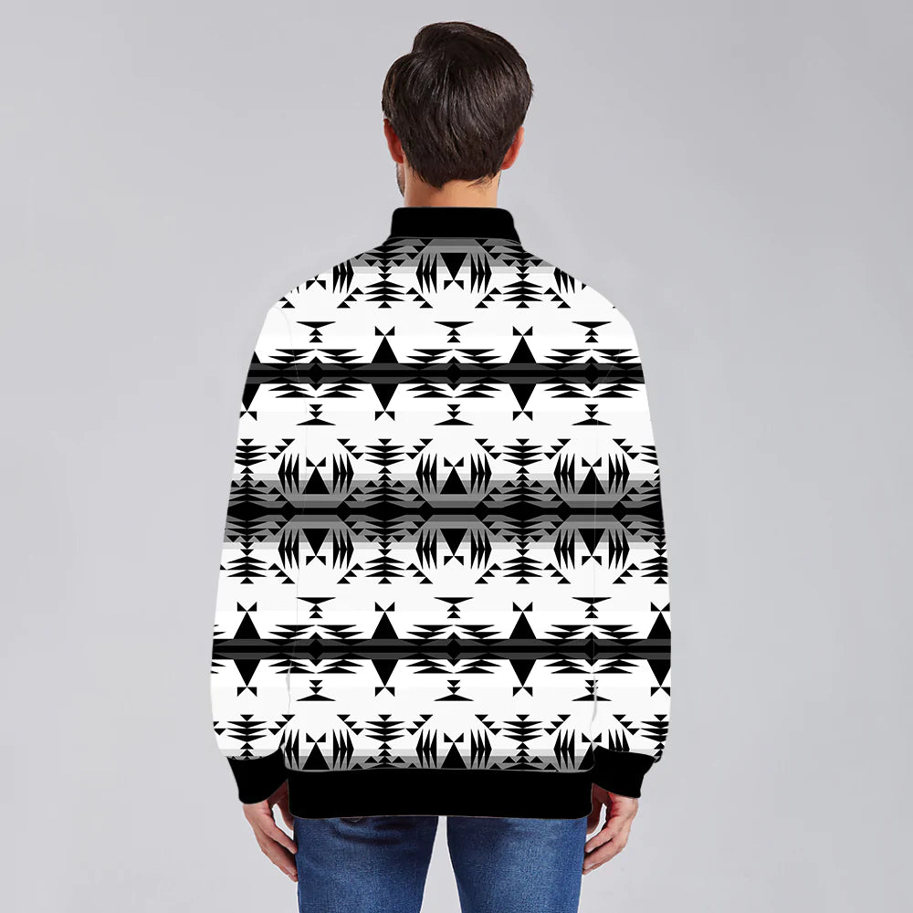 Between the Mountains White and Black Lightweight Jacket
