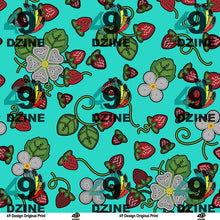 Load image into Gallery viewer, Strawberry Dreams Turquoise Fabric
