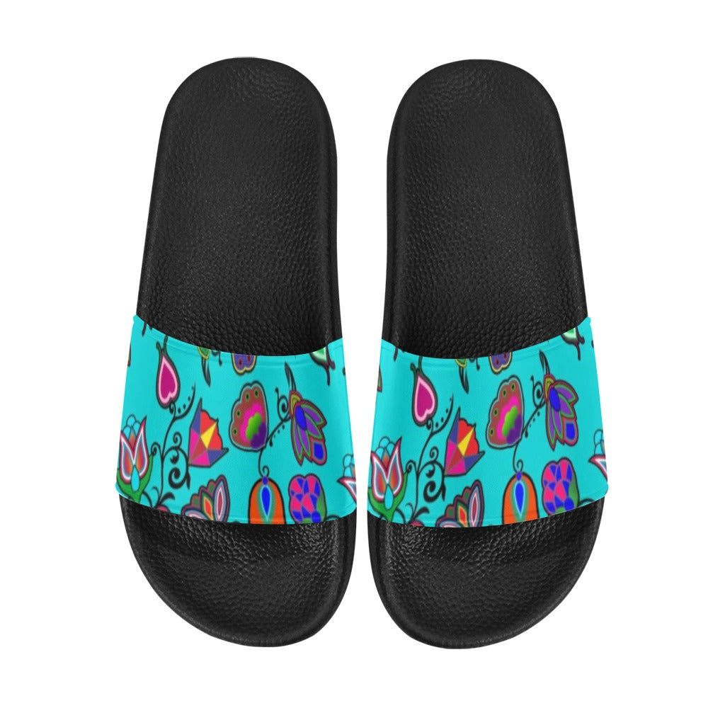 Indigenous Paisley Sky Slide Sandals by 49 Dzine
