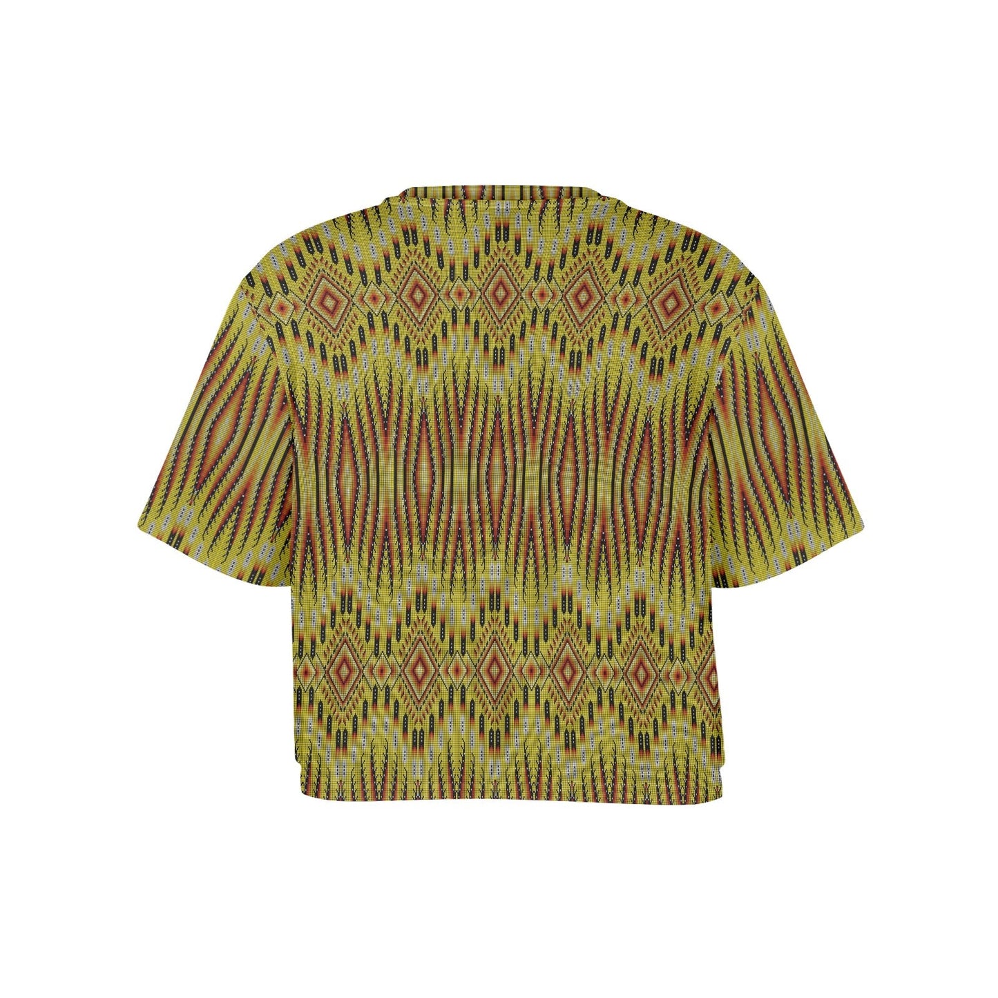 Fire Feather Yellow Crop Top